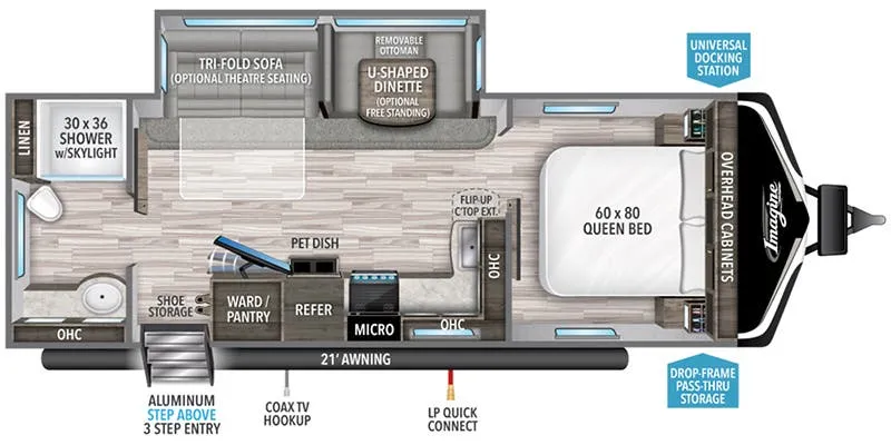 2022 Grand Design Imagine 2600RB - Floor plan