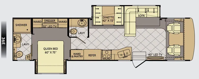 Fleetwood Bounder 36E floor plan