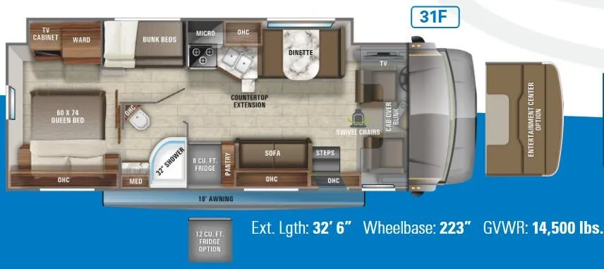 Jayco Greyhawk 31F floor plan