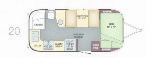 Airstream Flying Cloud 20 floor plan