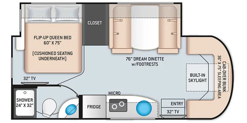 2022 Thor Motor Coach Tiburon Sprinter 24TT floor plan