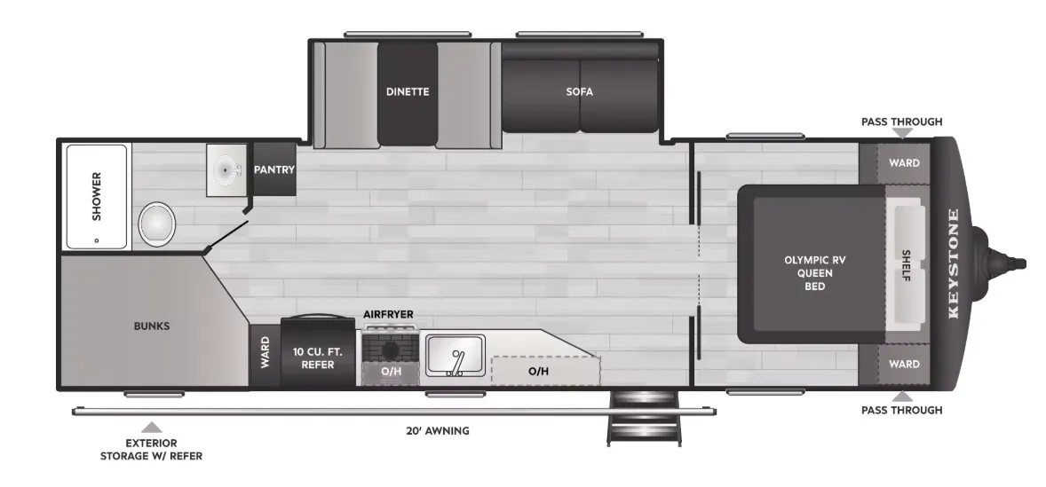 Keystone Hideout 262BHS floor plan