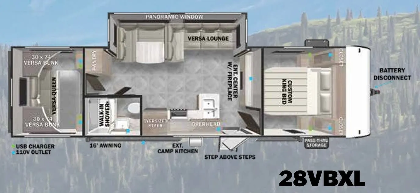 2023 Forest River Salem Cruise Lite 28VBXL - Floor plan