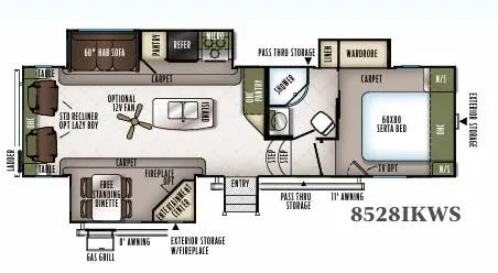 Forest River Flagstaff Classic Super Lite 8528IKWS floor plan