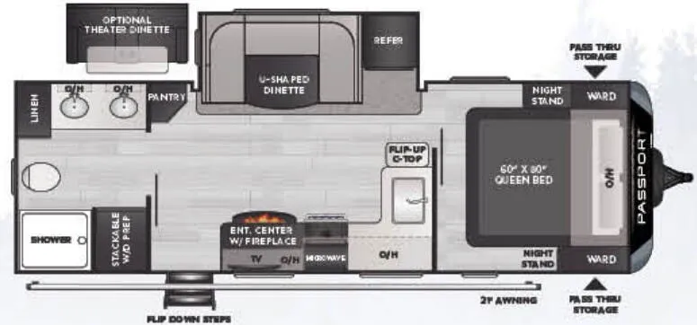 2022 Keystone Passport 2400RBWE - Floor plan