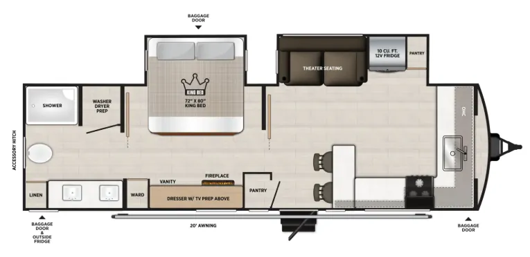 Forest River Wildwood Heritage Glen 261FKRB floor plan