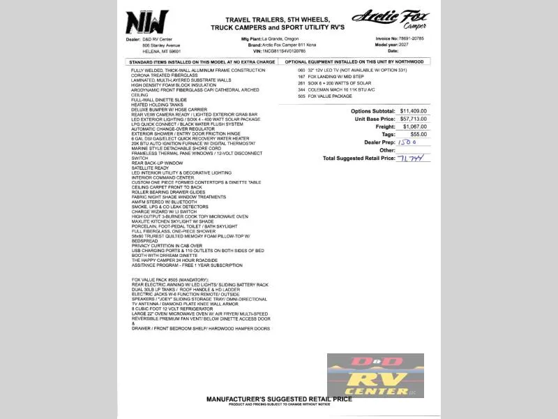 2027 Northwood Arctic Fox Camper 811 - Photo 2