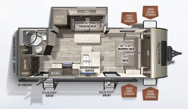 Forest River Rockwood Mini Lite 2514S floor plan