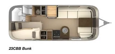 Airstream Flying Cloud 23CBB BUNK floor plan