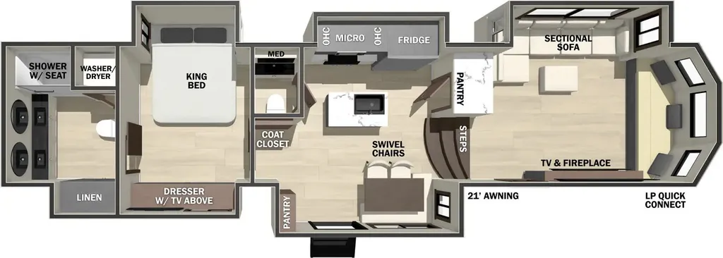 2026 Forest River Cedar Creek Cottage 413FWC floor plan