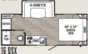 Palomino Puma Ultra Lite 16DSX floor plan