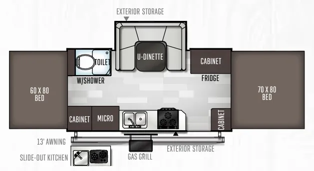 Forest River Flagstaff High Wall HW27KS floor plan