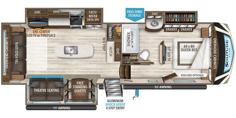 2019 Grand Design Solitude S-Class 2930RL-R - Floor plan