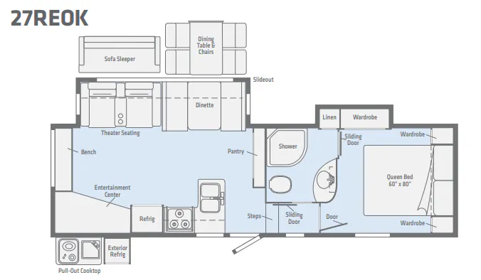 Winnebago Minnie Plus 27REOK floor plan