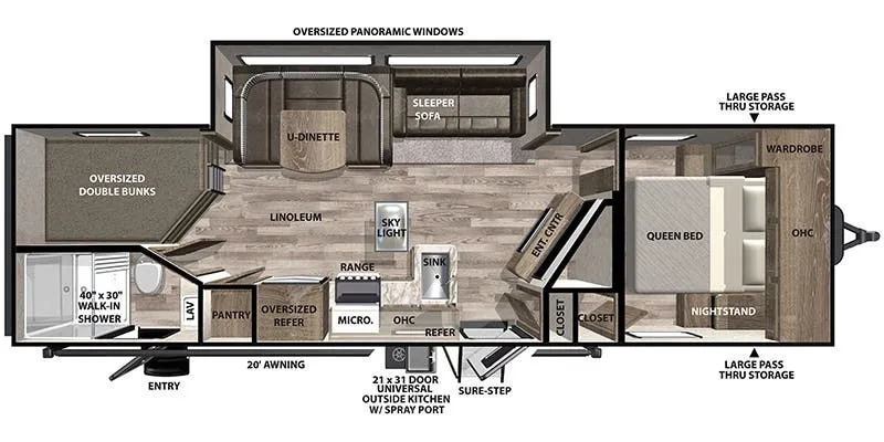 2019 Forest River Vibe 26BH floor plan
