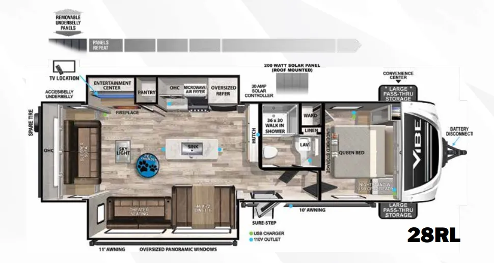 Forest River Vibe 28RL floor plan