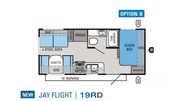 Jayco Jay Flight 19RD floor plan