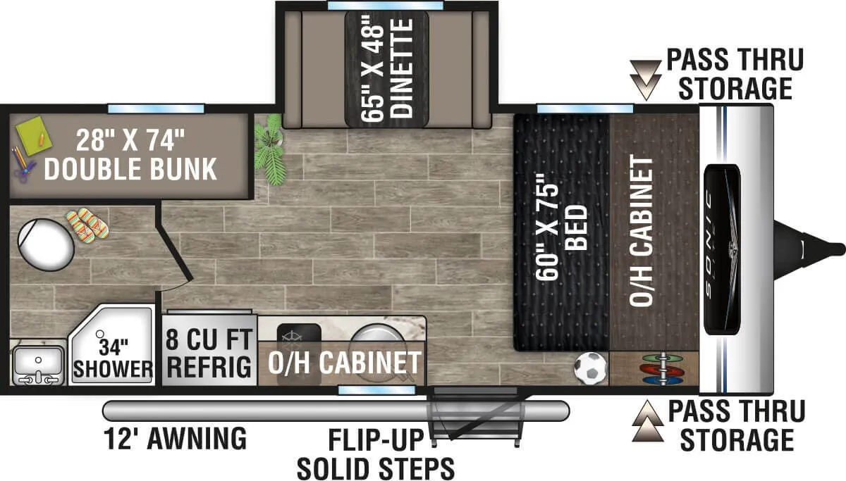 Venture RV Sonic Lite SL169VUD floor plan