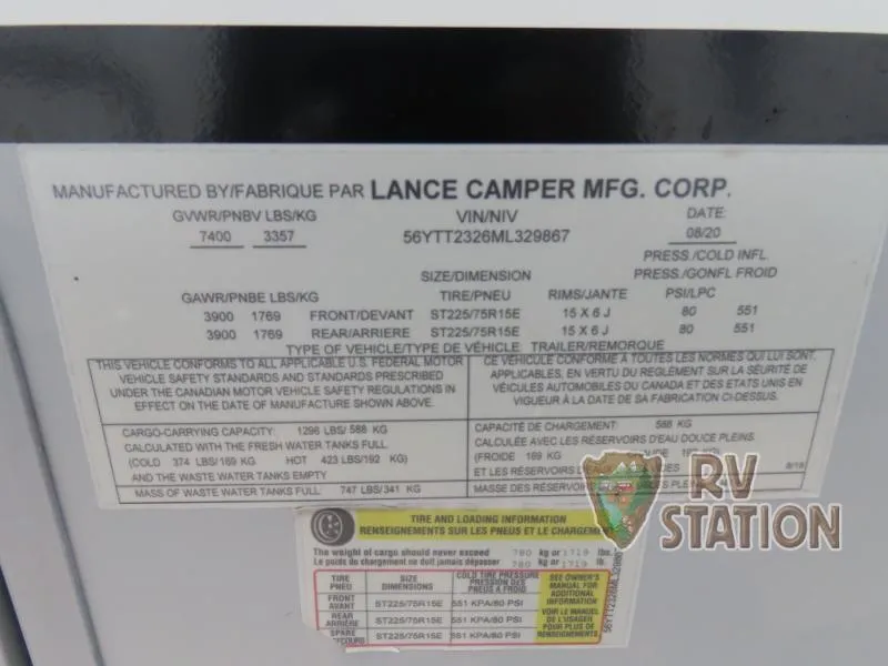 2021 Lance Lance Travel Trailers Used    2375 - Photo 3