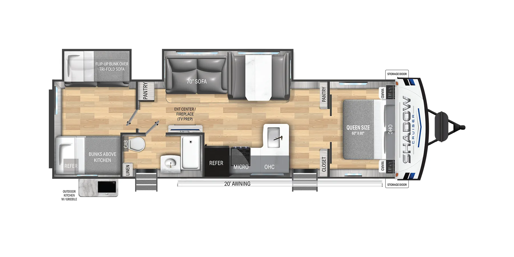 Cruiser RV Shadow Cruiser 330BHS floor plan