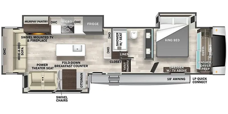 2025 Forest River Cedar Creek 361RL - Floor plan