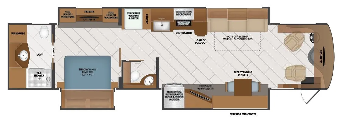 Fleetwood Discovery LXE 40D floor plan
