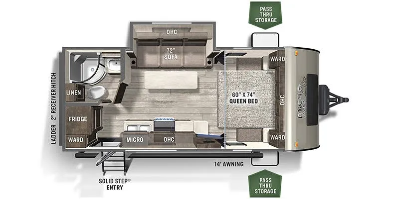 2013 Forest River Flagstaff Micro Lite 21FBRS - Floor plan