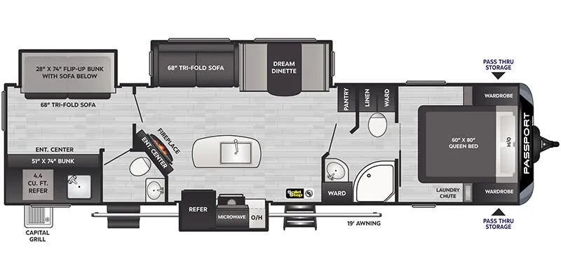 2024 Keystone Passport 3300BK floor plan