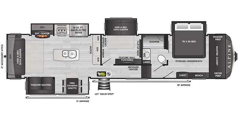 2022 Keystone Alpine 3720MD floor plan