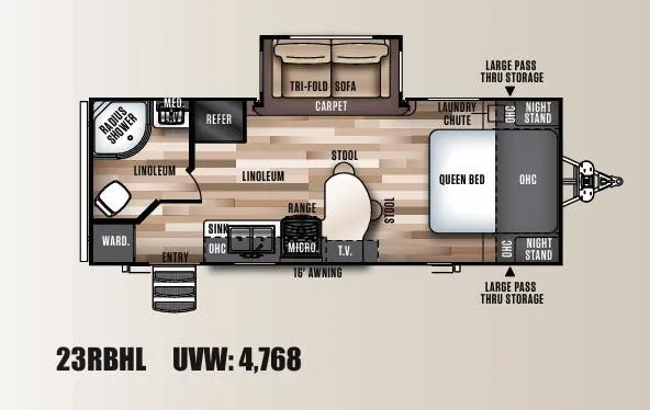 Forest River Wildwood Heritage Glen Hyper-Lyte 23RBHL floor plan