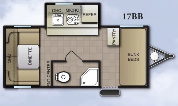 Pacific Coachworks Mighty Lite 17BB floor plan