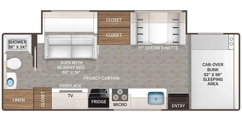 2025 Thor Motor Coach Freedom Elite 27HE - Floor plan