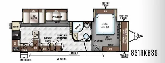 Forest River Flagstaff Classic Super Lite 831RKBSS floor plan
