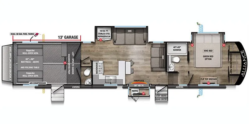 2026 Alliance RV Valor 40V13 - Floor plan