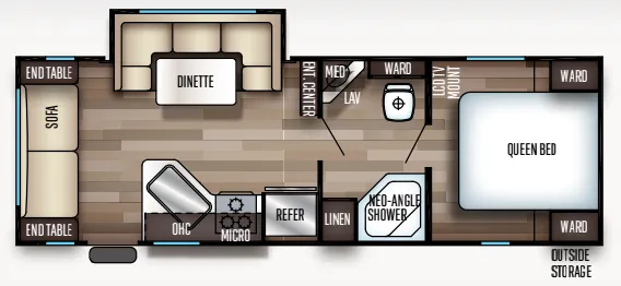 Forest River Cherokee Grey Wolf 23MK floor plan