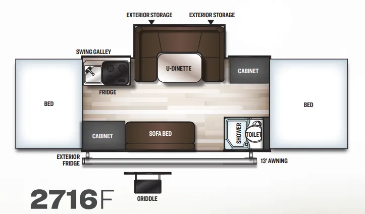 Forest River Rockwood Freedom 2716F floor plan