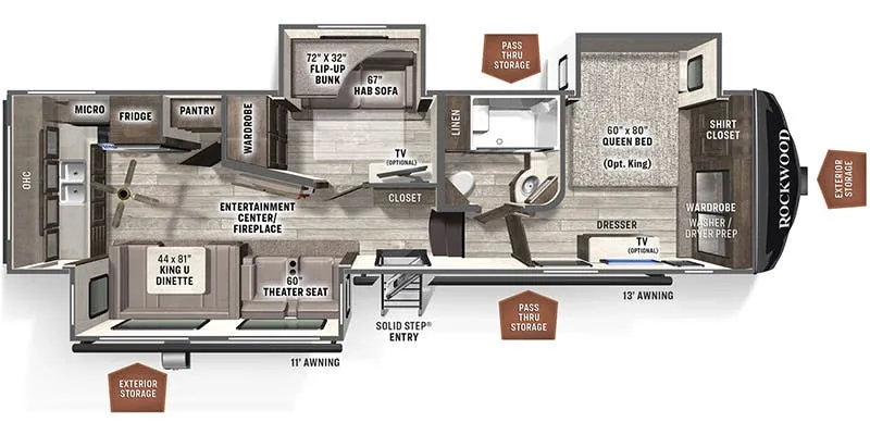 2022 Forest River Rockwood Ultra Lite 2887MB floor plan