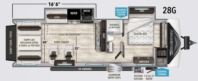 Grand Design Momentum G-Class 28G floor plan