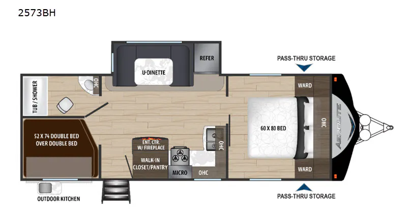 2019 Dutchmen Aerolite 2573BH — Floor plan