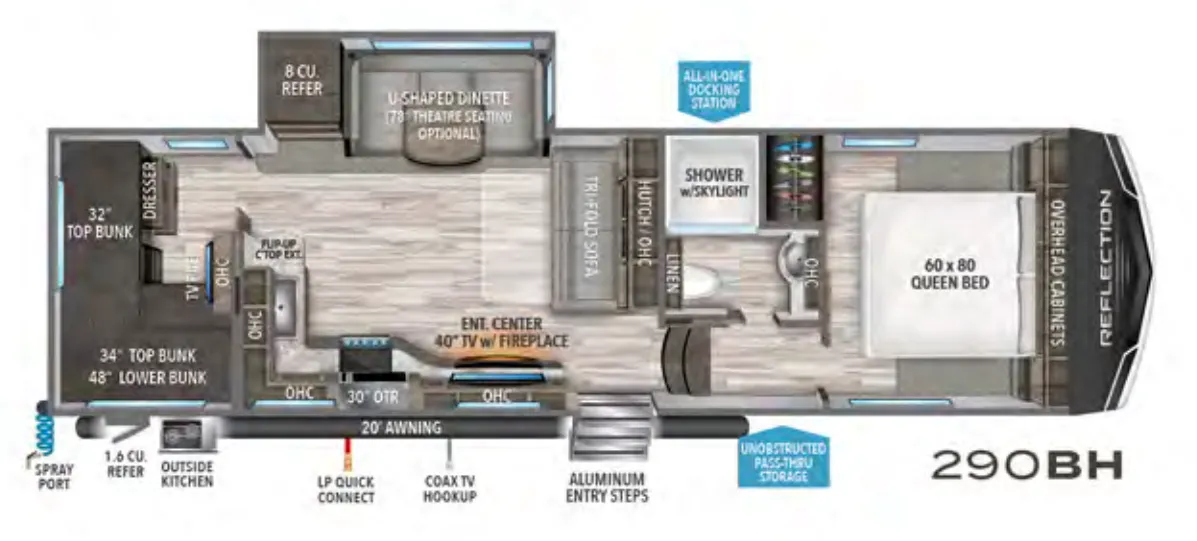 Grand Design Reflection 150 Series 290BH floor plan