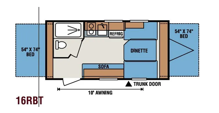 K-Z Sportsmen Classic 16RBT floor plan