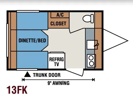 K-Z Sportsmen Classic 13FK floor plan