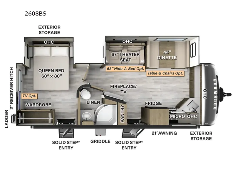 2024 Forest River Rockwood Ultra Lite 2608BS - Floor plan