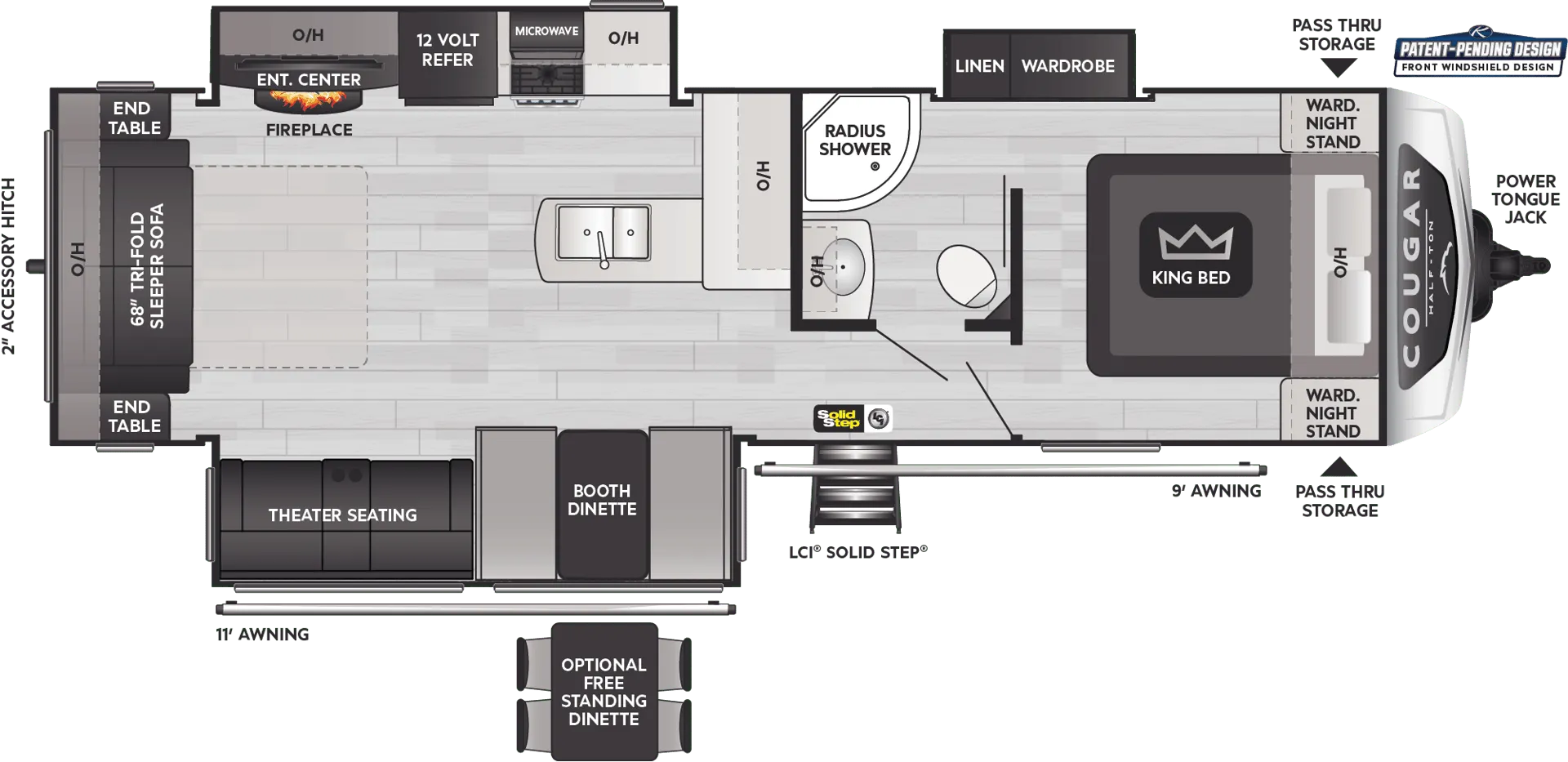 Keystone Cougar Half-Ton 29RLSWE floor plan
