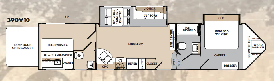 Forest River XLR Viper 390V10 floor plan
