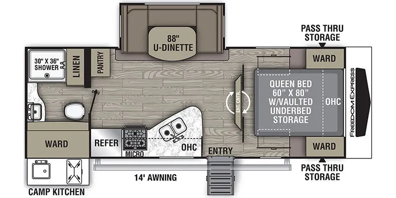 Coachmen Freedom Express LTZ 231RBDS floor plan