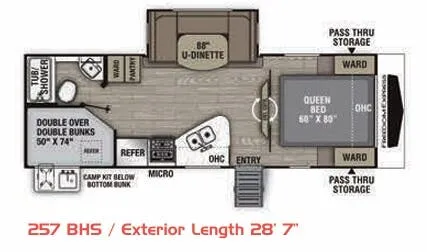 Coachmen Freedom Express Ultra Lite 257BHS floor plan