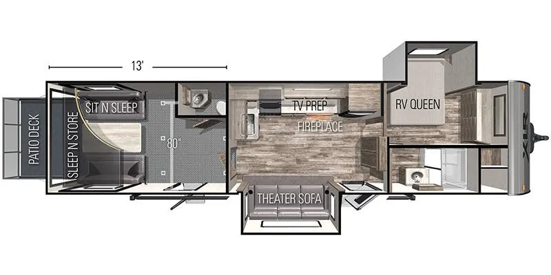 Forest River XLR Boost 29QBX floor plan