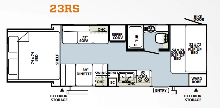 Forest River Rockwood Roo 23RS floor plan