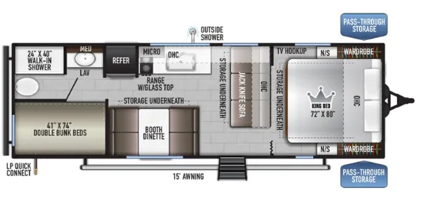 East to West Della Terra 260BHLE floor plan